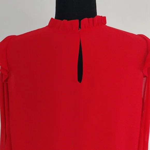 Ann Taylor Ruffle Sleeve Mock Neck Top - Picture 9 of 12